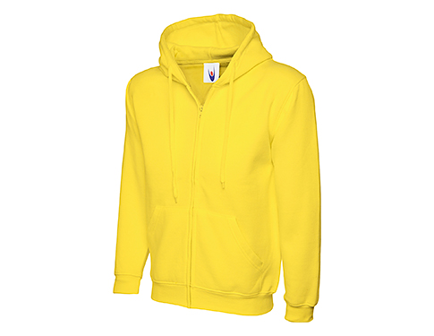 Uneek Adults Classic Full Zipped Hooded Sweatshirts - Yellow