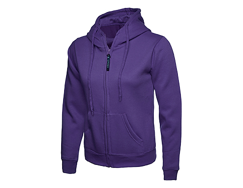 Uneek Ladies Classic Full Zipped Hoodies - Purple