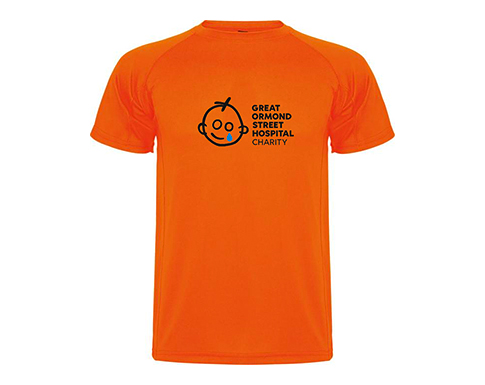 Roly Montecarlo Kids Performance Sports T-Shirts - Fluorescent Orange
