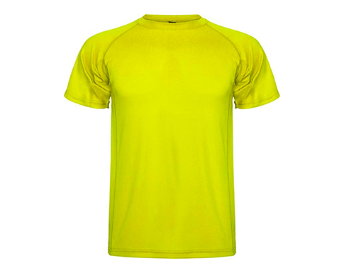 Roly Montecarlo Kids Performance Sports T-Shirts - Fluorescent Yellow