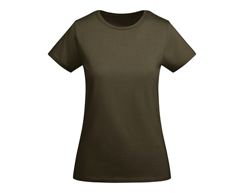 Roly Breda Womens Organic Cotton T-Shirts - Military Green