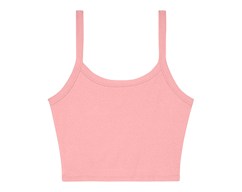 Bella+Canvas Womens Micro Rib Spaghetti Strap Vests - Pink