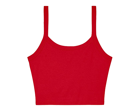 Bella+Canvas Womens Micro Rib Spaghetti Strap Vests - Red