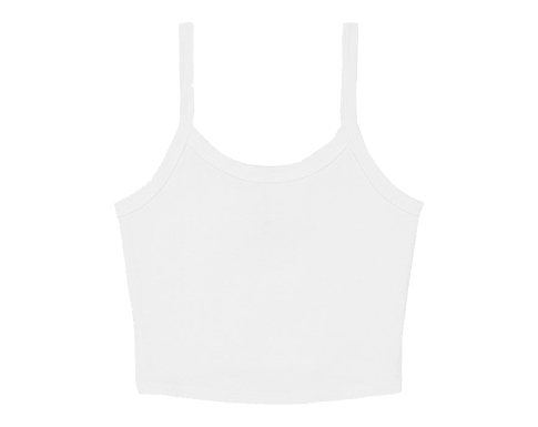 Bella+Canvas Womens Micro Rib Spaghetti Strap Vests - White