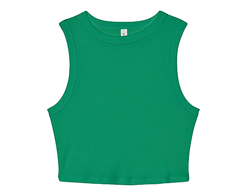 Bella+Canvas Womens Micro Rib Muscle Cropped Vests - Kelly Green