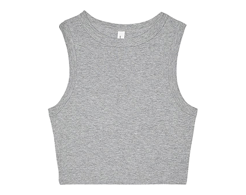Bella+Canvas Womens Micro Rib Muscle Cropped Vests - Heather Grey