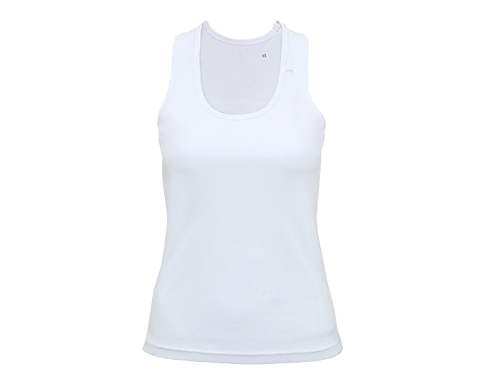 Womens TriDi Panelled Fitness Vests - White