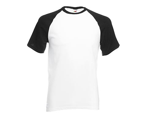 Fruit Of The Loom Baseball T-Shirts - White / Black
