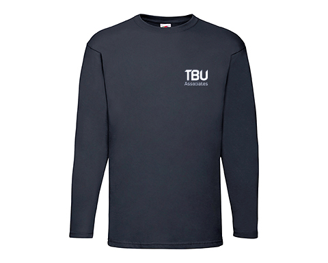 Fruit Of The Loom Long Sleeved Value Weight T-Shirts - Deep Navy