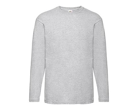 Fruit Of The Loom Long Sleeved Value Weight T-Shirts - Heather Grey
