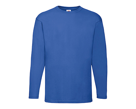 Fruit Of The Loom Long Sleeved Value Weight T-Shirts - Royal Blue