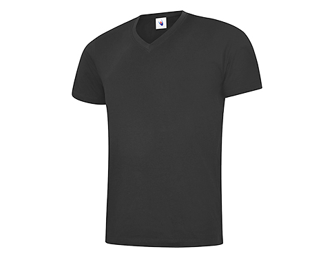 Uneek Classic V-Neck T-Shirts - Black