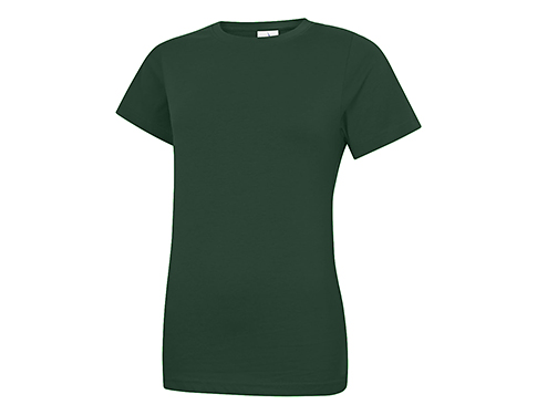 Uneek Classic Ladies Crew Neck T-Shirts - Bottle Green