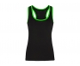 Womens TriDi Panelled Fitness Vests - Black / Electric Green