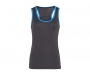 Womens TriDi Panelled Fitness Vests - Charcoal / Sapphire Blue