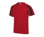 AWDis Contrast Performance Kids T-Shirts - Fire Red / Black
