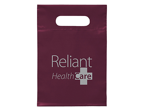 Extra Small Biodegradable Branded Carrier Bags - Burgundy