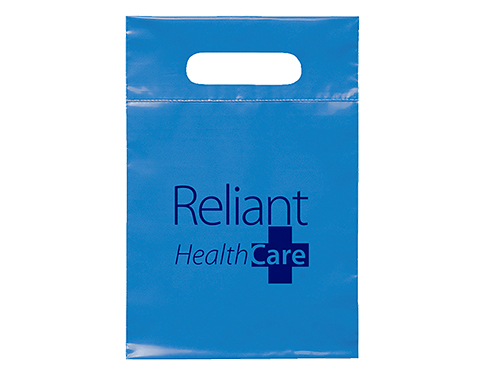 Extra Small Biodegradable Branded Carrier Bags - Process Blue