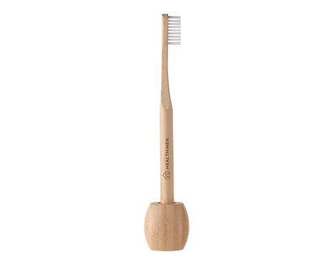 Algarve Bamboo Toothbrush & Holder - Natural