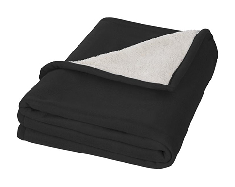K2 Sherpa Soft Fleece Plaid Blankets - Black/Natural