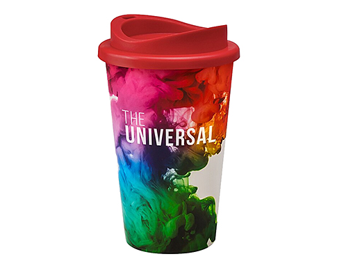 ColourBrite Universal 350ml Take Away Mugs - Red