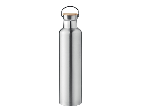 Berlin 1 Litre Insulated Double Wall Vacuum Flasks - Silver