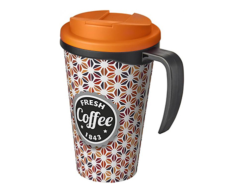 Americano ColourBrite 350ml Grande Travel Mugs - Black / Orange