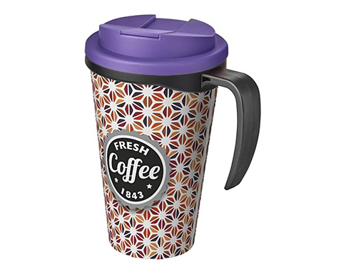 Americano ColourBrite 350ml Grande Travel Mugs - Black / Purple