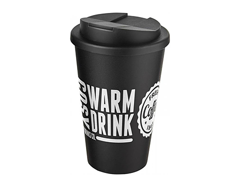 Classic Americano 350ml Take Away Mugs With Spill Proof Lid - Black