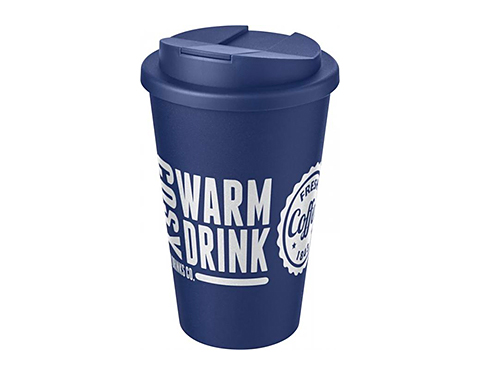 Classic Americano 350ml Take Away Mugs With Spill Proof Lid - Blue