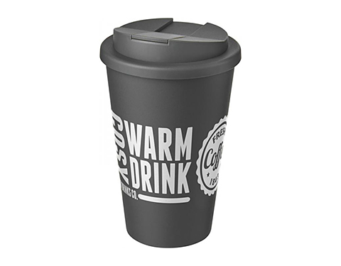 Classic Americano 350ml Take Away Mugs With Spill Proof Lid - Grey