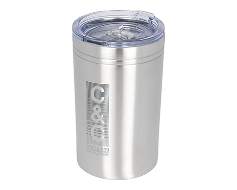 Pixel 330ml Copper Vacuum Insulated Travel Can Tumblers - Silver