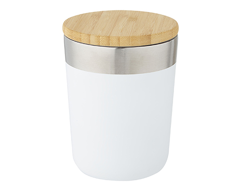 Venice 300ml Copper Vacuum Insulated Stainless Steel Tumbler With Bamboo Lid - White