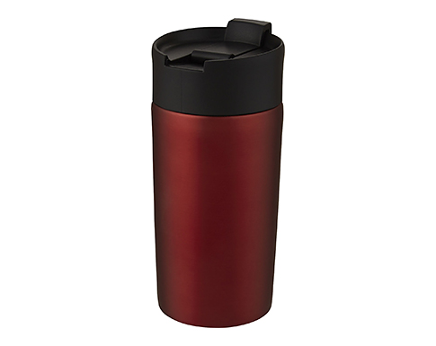 Jakarta 330ml Copper Vacuum Insulated Tumblers With Bamboo Lid - Red