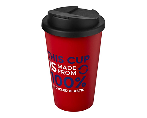 Americano Recycled 350ml Take Away Mugs - Red