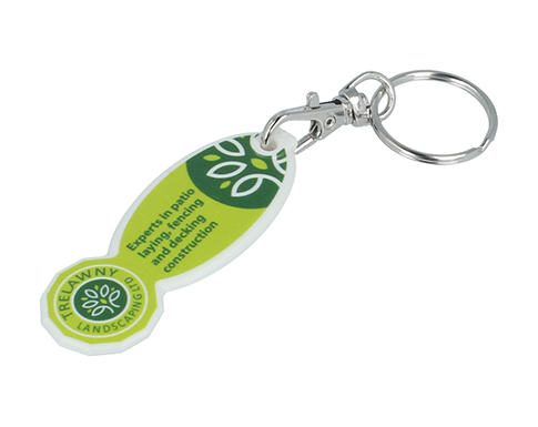 Branded Oval Recycled Trolley Stick Keyrings