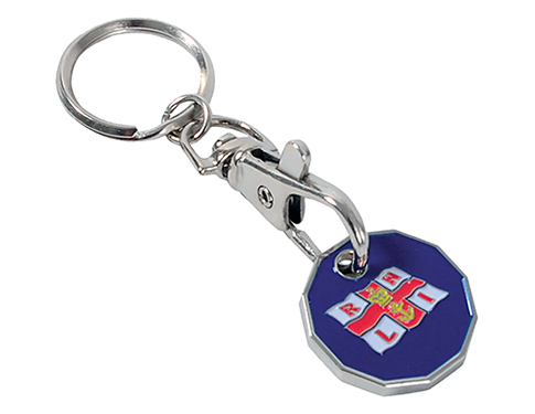 Pound Trolley Coin Keyrings - Silver