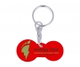 Branded Multi Euro Trolley Stick Recycled Keyrings - Red