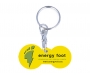 Branded Multi Euro Trolley Stick Recycled Keyrings - Yellow