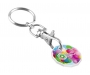 Recycled Trolley Coin Keyrings - White