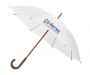 Impliva Buxton Woodstick Recycled PET Walking Umbrellas - White