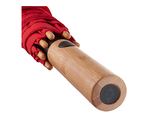 FARE Bamboo Automatic WaterSAVE Walking Umbrellas - Red