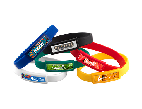 Domed Silicone Wristbands - Various