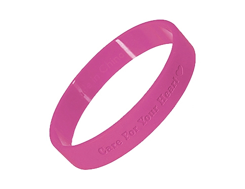 Silicone Wristbands Debossed - Pink