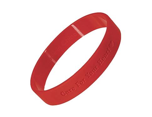 Silicone Wristbands Debossed - Red