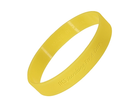 Silicone Wristbands Debossed - Yellow