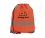 Neon High Visibility Reflective Drawstring Bags - Red