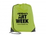Essential Recyclable Polyester Budget Drawstring Bags - Lime Green