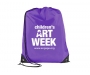 Essential Recyclable Polyester Budget Drawstring Bags - Purple