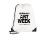 Essential Recyclable Polyester Budget Drawstring Bags - White